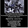 James Darren Certificate of Authenticity from The Autograph Bank