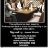 James Woods Certificate of Authenticity from The Autograph Bank