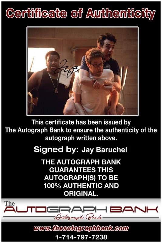 Jay Baruchel Certificate of Authenticity from The Autograph Bank
