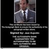 Jean Dujardin Certificate of Authenticity from The Autograph Bank
