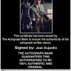 Jean Dujardin Certificate of Authenticity from The Autograph Bank