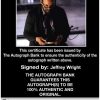 Jeffrey Wright Certificate of Authenticity from The Autograph Bank