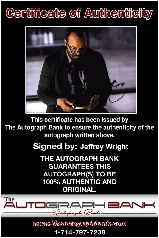 Jeffrey Wright Certificate of Authenticity from The Autograph Bank