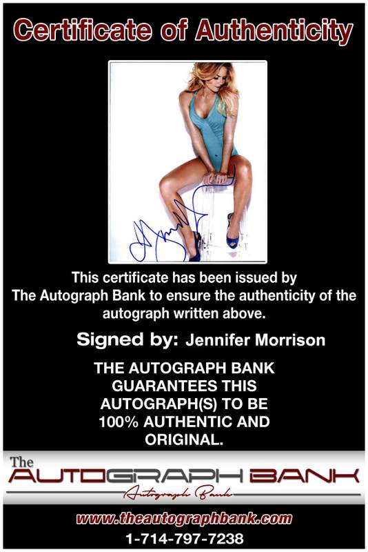Jennifer Morrison Certificate of Authenticity from The Autograph Bank