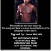 Jesse Metcalfe Certificate of Authenticity from The Autograph Bank