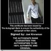 Joel Kinnaman Certificate of Authenticity from The Autograph Bank