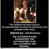 Joel Kinnaman Certificate of Authenticity from The Autograph Bank