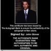 John Glover Certificate of Authenticity from The Autograph Bank