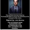 John Mulaney Certificate of Authenticity from The Autograph Bank