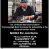Josh Radnor Certificate of Authenticity from The Autograph Bank