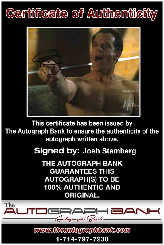 Josh Stamberg Certificate of Authenticity from The Autograph Bank