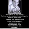 Josh Sussman Certificate of Authenticity from The Autograph Bank