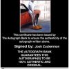 Josh Zuckerman Certificate of Authenticity from The Autograph Bank
