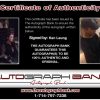 Ken Leung Certificate of Authenticity from The Autograph Bank