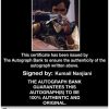Kumail Nanjiani Certificate of Authenticity from The Autograph Bank