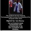 Kyle Massey Certificate of Authenticity from The Autograph Bank