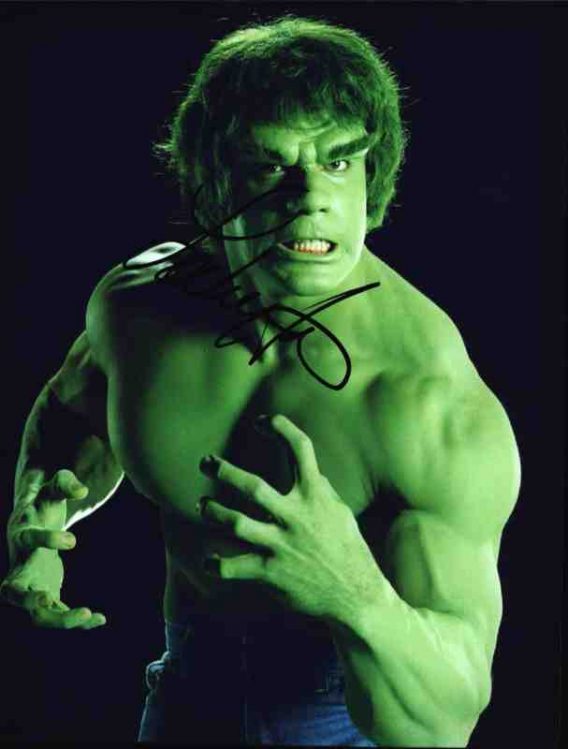 Lou Ferrigno signed 8x10 poster