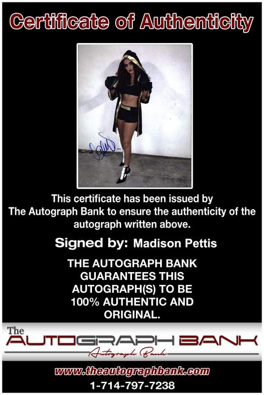 Madison Pettis Certificate of Authenticity from The Autograph Bank
