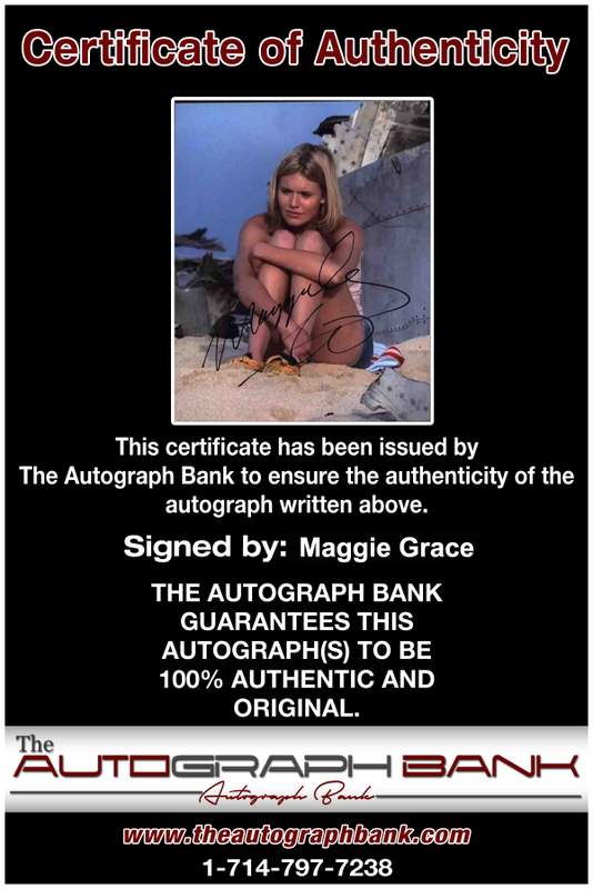 Maggie Grace Certificate of Authenticity from The Autograph Bank