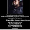 Malcolm-Jamal Warner Certificate of Authenticity from The Autograph Bank