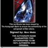 Marc Webb Certificate of Authenticity from The Autograph Bank