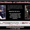 Mel Harris Certificate of Authenticity from The Autograph Bank