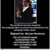 Michael Weatherly Certificate of Authenticity from The Autograph Bank