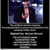 Michael Wincott Certificate of Authenticity from The Autograph Bank