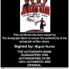Miguel Nunez Certificate of Authenticity from The Autograph Bank