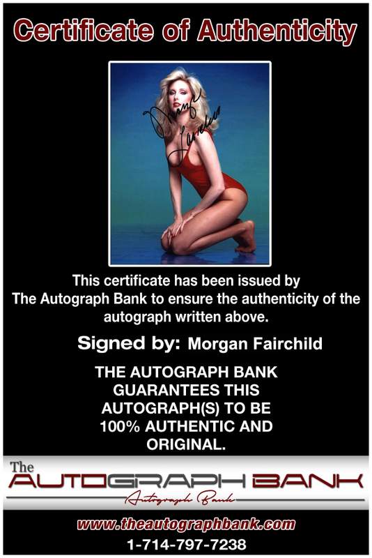 Morgan Fairchild Certificate of Authenticity from The Autograph Bank
