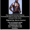 Morris Chestnut Certificate of Authenticity from The Autograph Bank