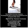 Nazneen Contractor Certificate of Authenticity from The Autograph Bank
