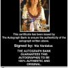 Nia Vardalos Certificate of Authenticity from The Autograph Bank