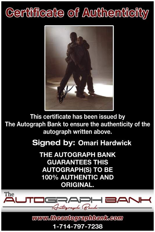 Omari Hardwick Certificate of Authenticity from The Autograph Bank