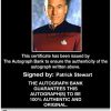 Patrick Stewart Certificate of Authenticity from The Autograph Bank