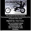 Peter Fonda Certificate of Authenticity from The Autograph Bank
