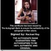 Rachael Ray Certificate of Authenticity from The Autograph Bank