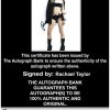 Rachael Taylor Certificate of Authenticity from The Autograph Bank