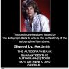 Rex Smith Certificate of Authenticity from The Autograph Bank