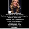 Riki Lindhome Certificate of Authenticity from The Autograph Bank