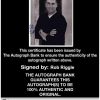 Rob Riggle Certificate of Authenticity from The Autograph Bank