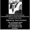 Robert Rodriguez Certificate of Authenticity from The Autograph Bank