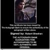 Robert Sheehan Certificate of Authenticity from The Autograph Bank