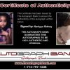Saniyya Sidney Certificate of Authenticity from The Autograph Bank