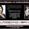 Sarah Jeffery Certificate of Authenticity from The Autograph Bank
