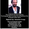 Sebastian Knapp Certificate of Authenticity from The Autograph Bank