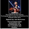 Seth Macfarlane Certificate of Authenticity from The Autograph Bank