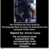 Sharlto Copley Certificate of Authenticity from The Autograph Bank