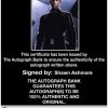 Shawn Ashmore Certificate of Authenticity from The Autograph Bank