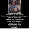 Shawn Hatosy Certificate of Authenticity from The Autograph Bank